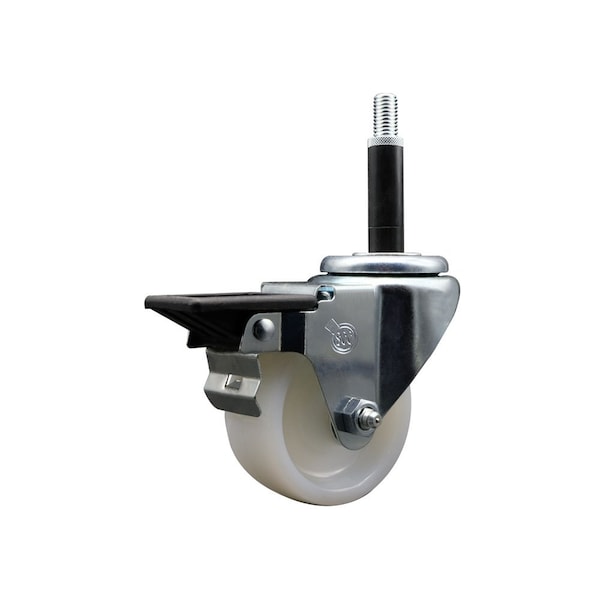 3'' Nylon Swivel 3/4'' Expanding Stem Caster with Brake